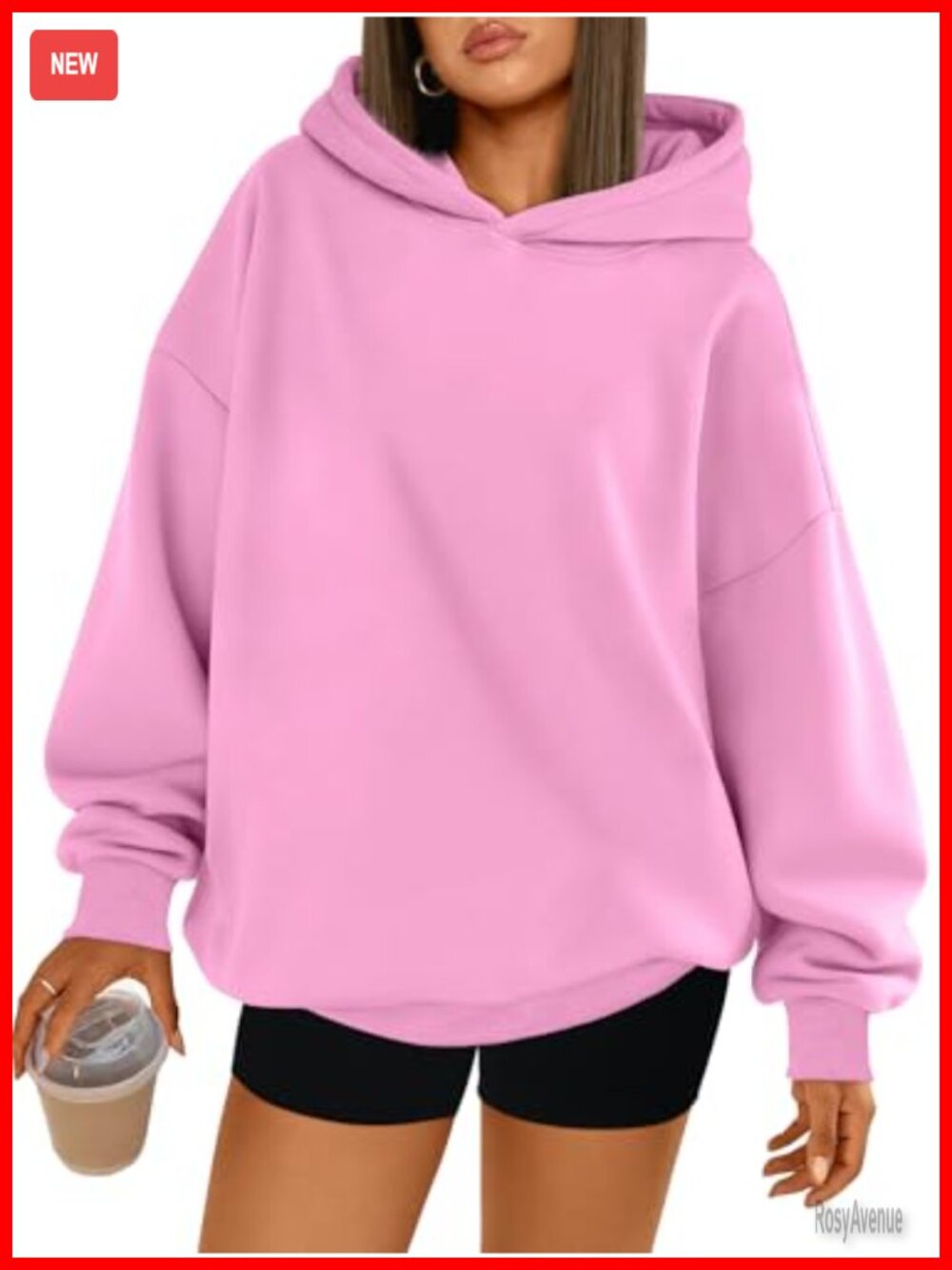 Oversized Fleece Hoodie Drop Shoulder Pullover Sweatshirt